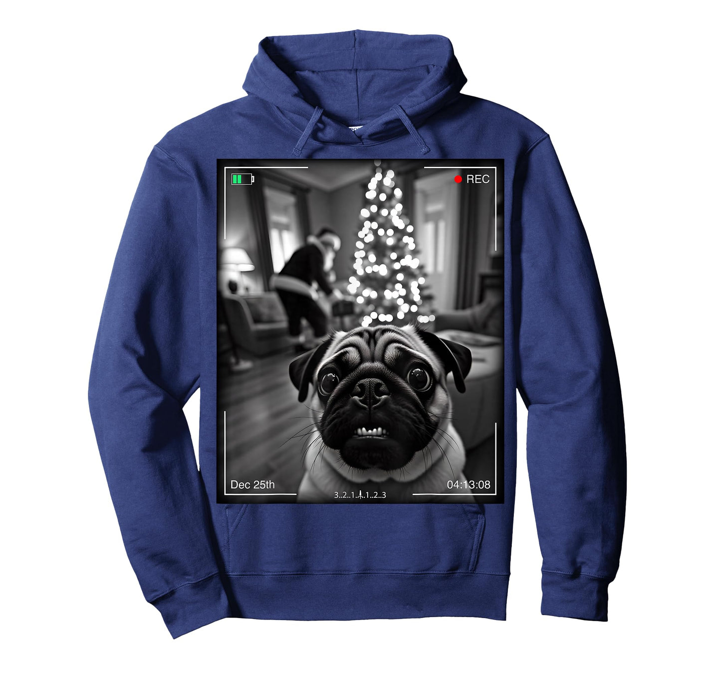 Pug Catches Santa On Camera Xmas T-Shirt