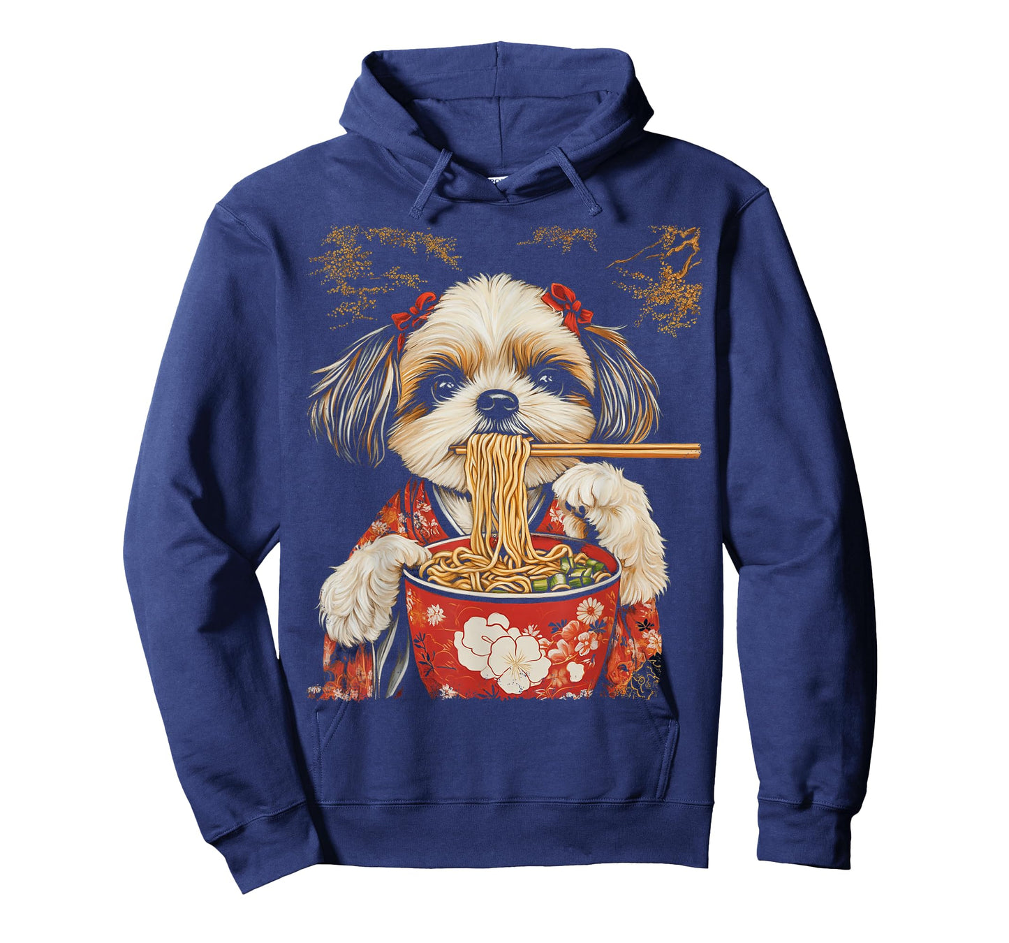Japanese Art Shih Tzu Dog Eating Ramen T-Shirt