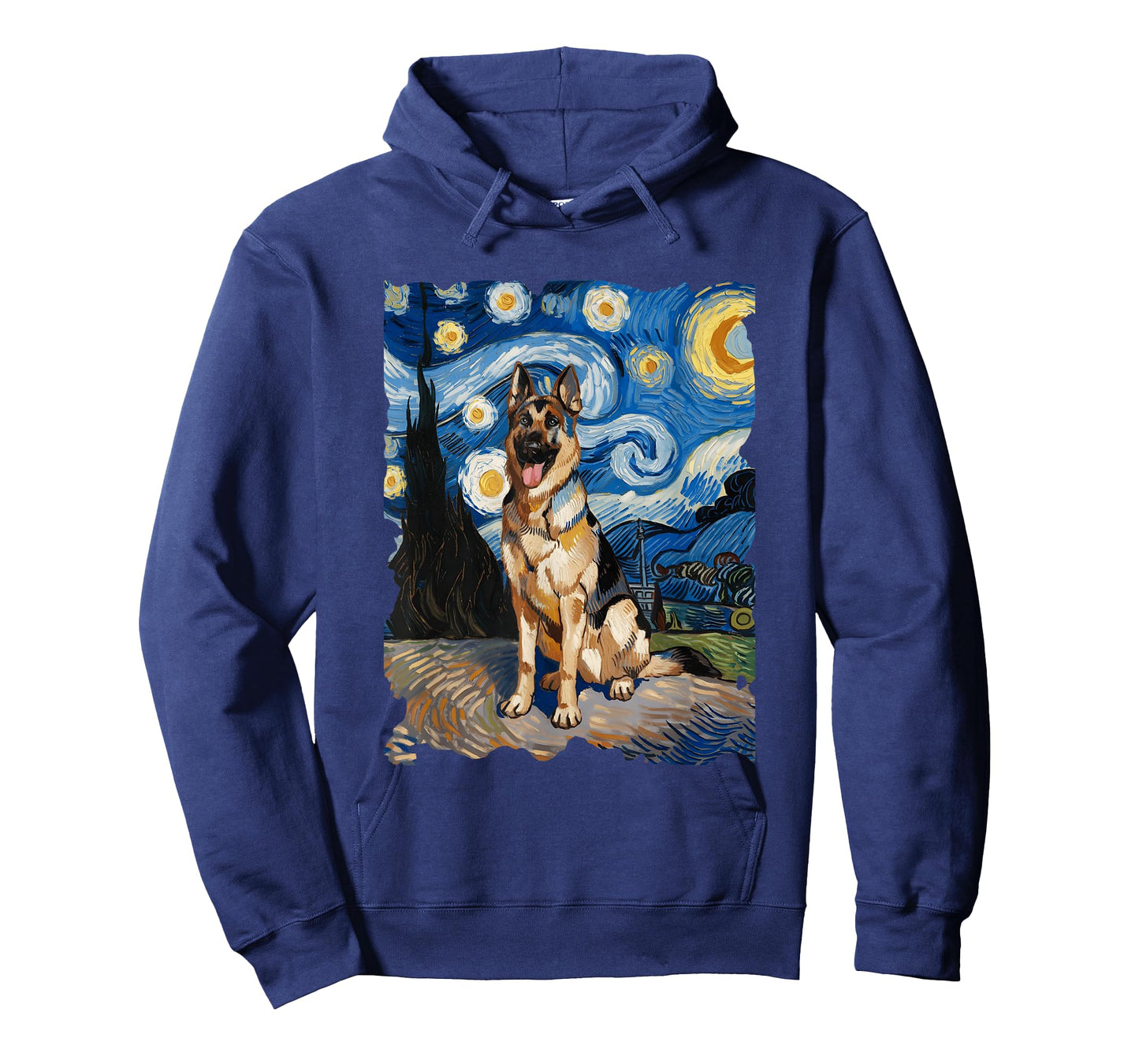 German Shepherd Starry Night - Funny Van Gogh Painting Dog T-Shirt