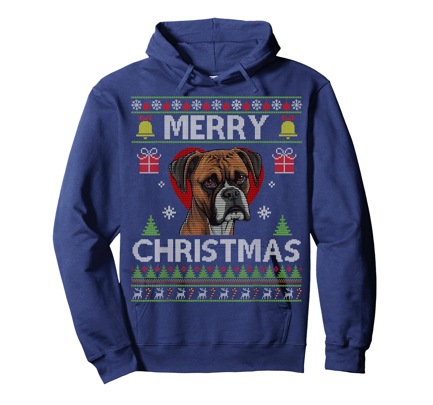 Merry Christmas Boxer Dog Ugly Sweater Funny T-Shirt
