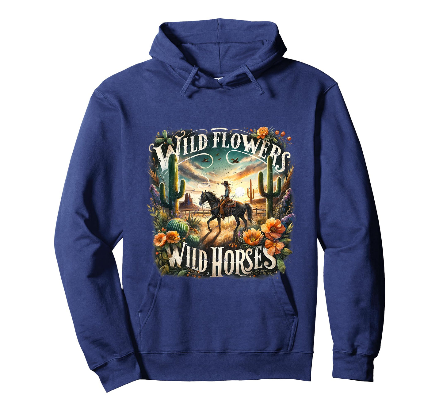 Wild Flowers Cowgirls Riding Horses Retro Western T-Shirt