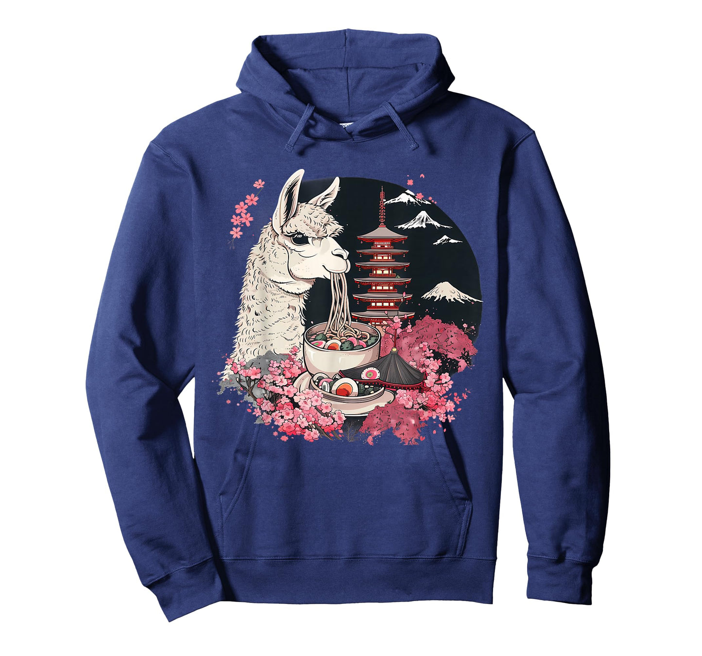 Llama Ramen Mount Fuji Sakura Pagoda Llamen Ramen Noodles T-Shirt