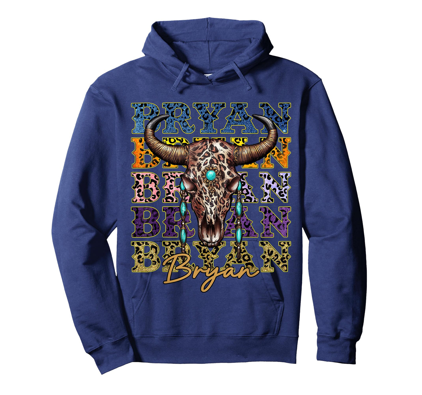 Vintage Bryan Name Bull Skull Country Cowboy Western T-Shirt