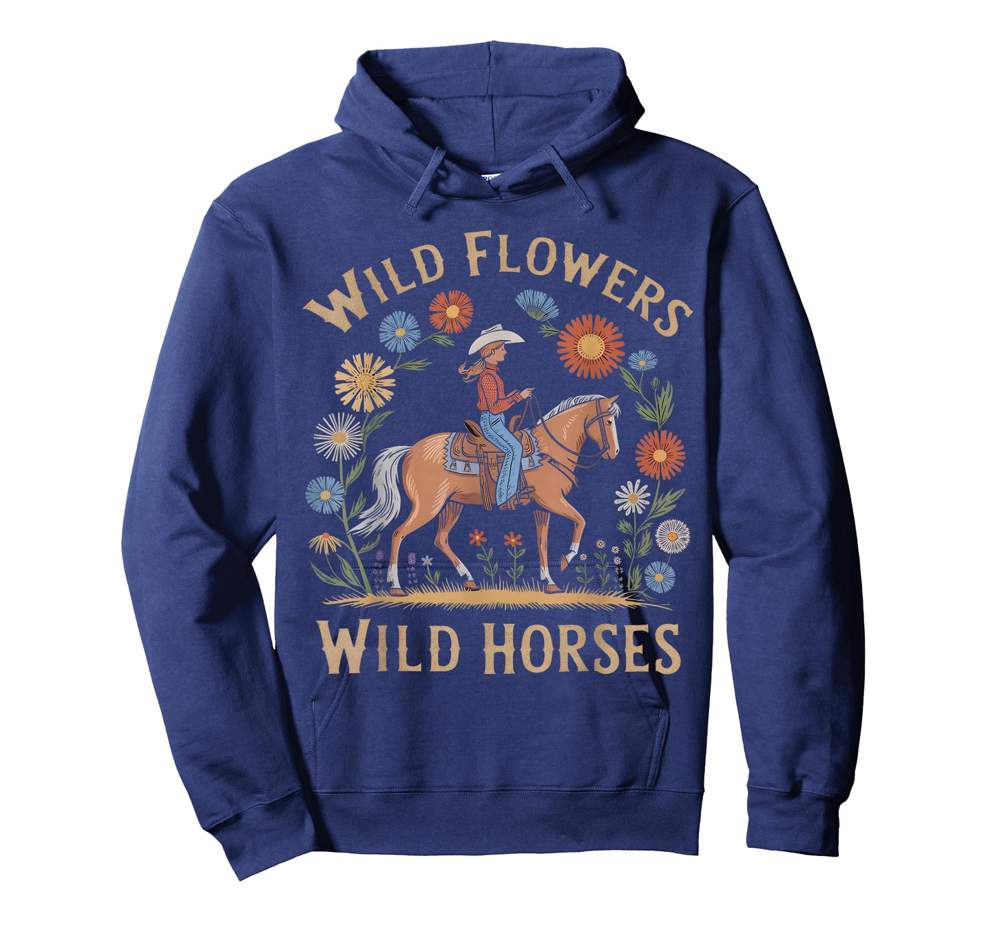 Retro Southern Sunset Wild Cowgirl Flowers - Wild T-Shirt