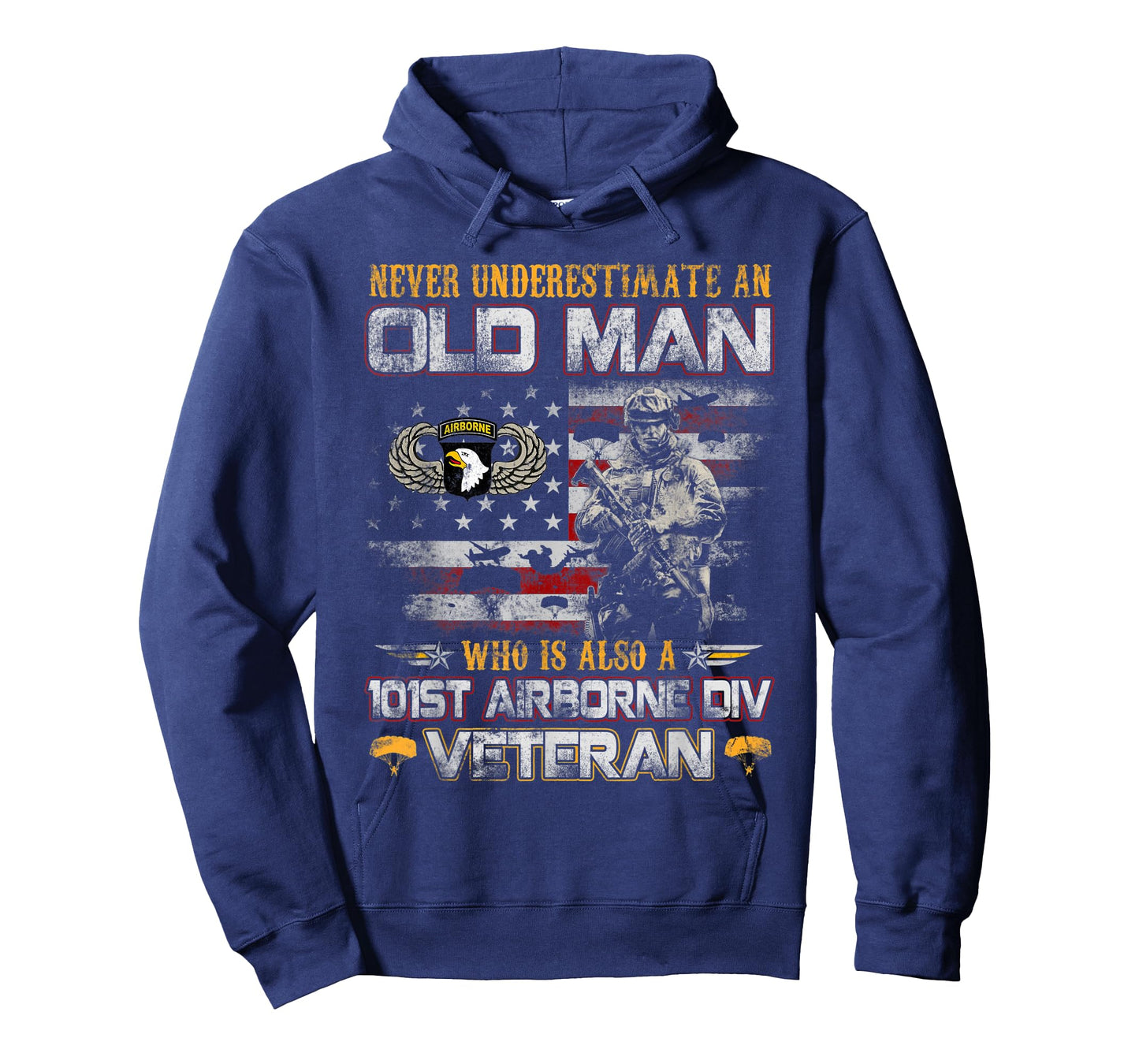 Never Underestimate an Old Man 101st Airborne Veteran Gifts T-Shirt
