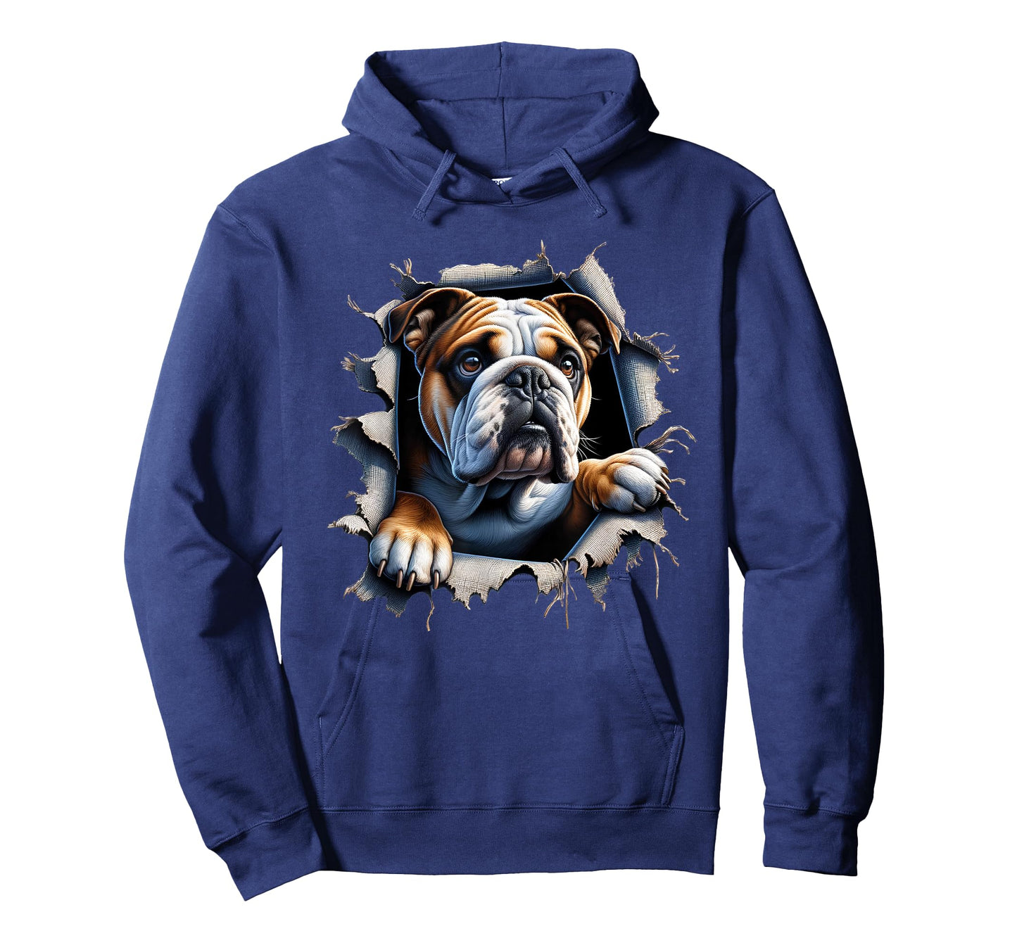 Bulldog Tearing Out Ripping Through Clothes Torn Cloth T-Shirt