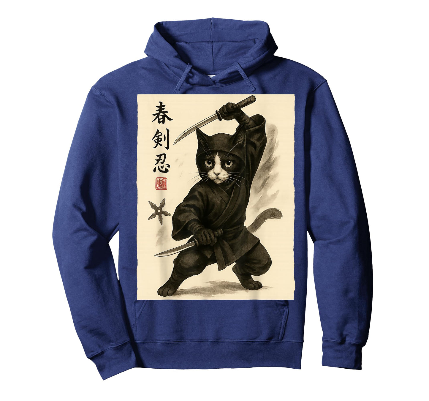 Ninja Cat Vintage Ukiyo-e Warrior Art Graphic Cat Art T-Shirt