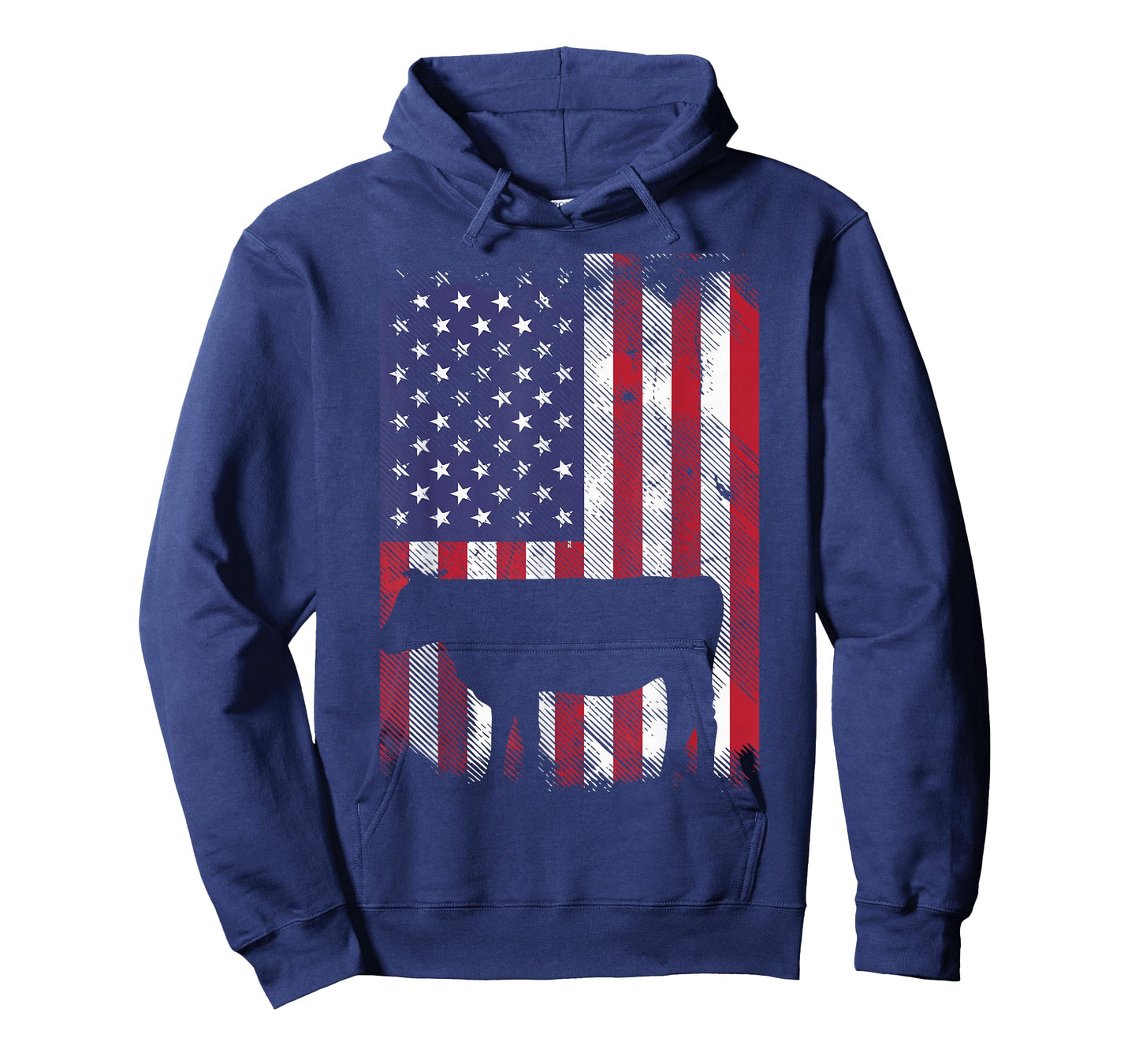 American Flag Cow Vintage Farm Animal Patriotic Farmer Gift T-Shirt