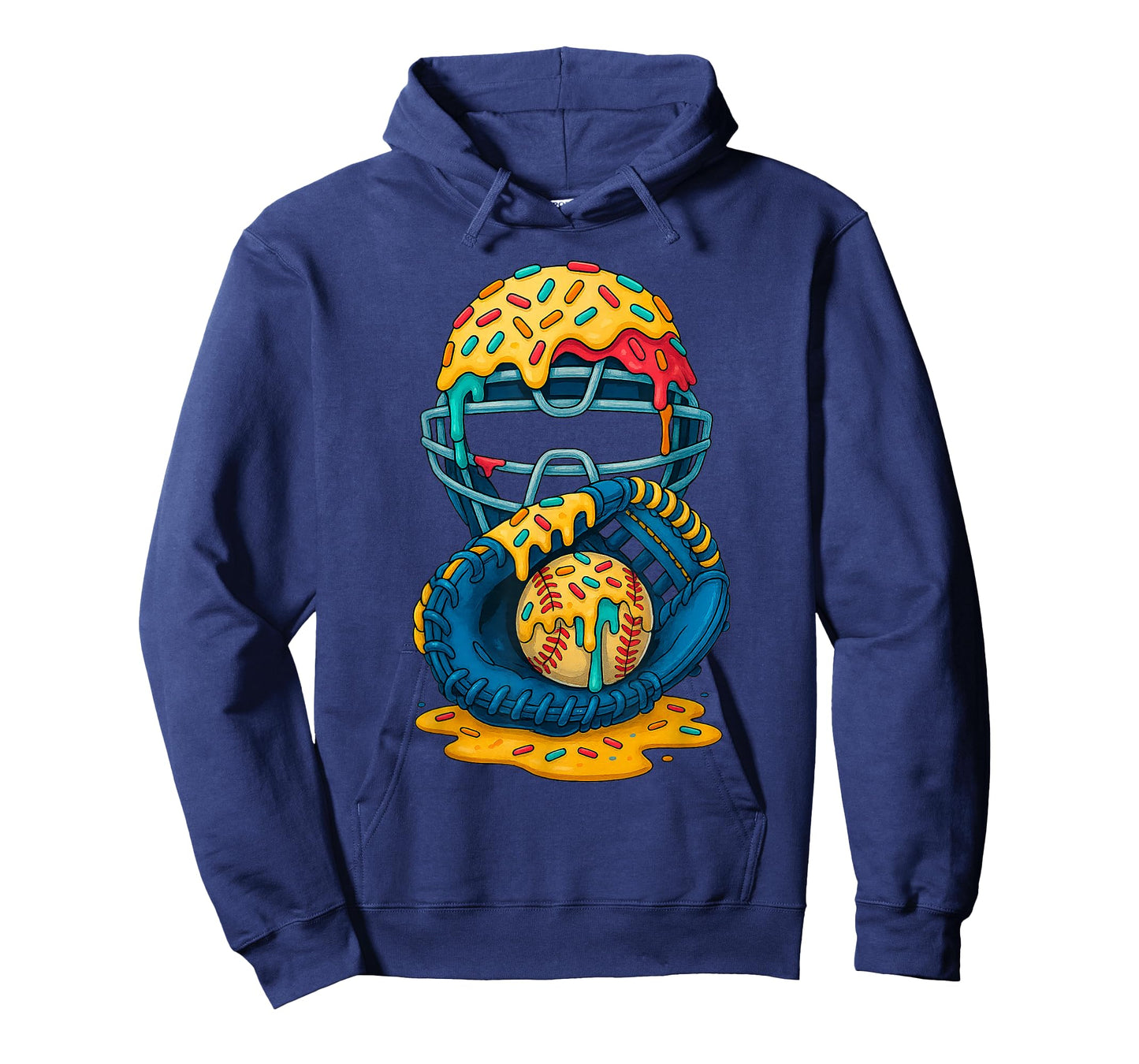 Baseball Catcher Mask Drip Icecream Sprinkles Baseball Glove T-Shirt