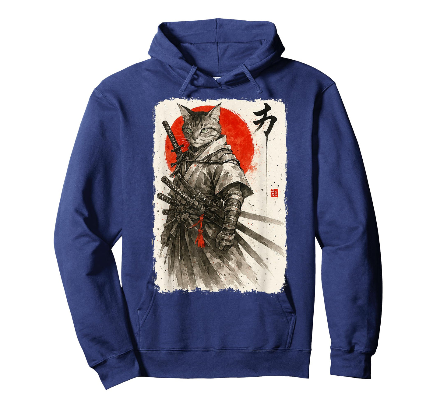 Samurai Cat Warrior Sumi-e Kawaii Japanese Art Cat Samurai T-Shirt