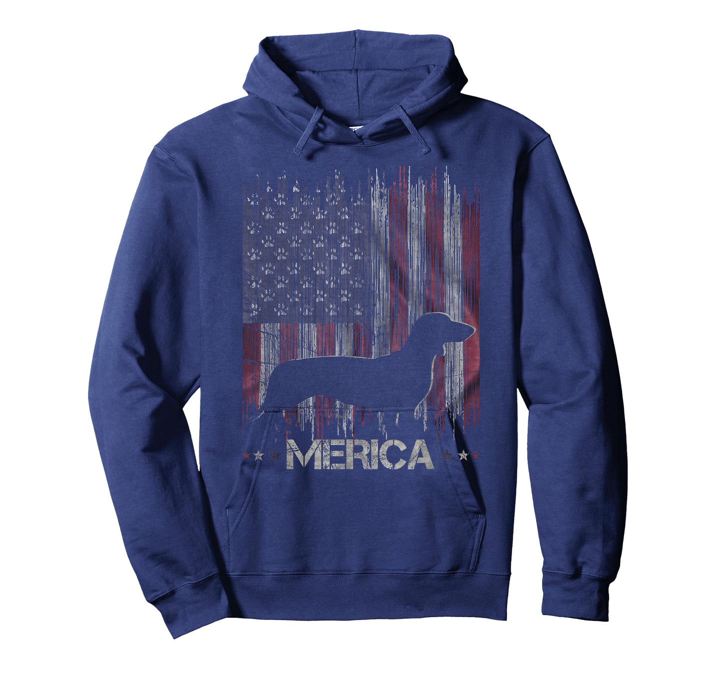 Vintage Dachshund Dog, Merica Weiner Dog USA Flag T-Shirt