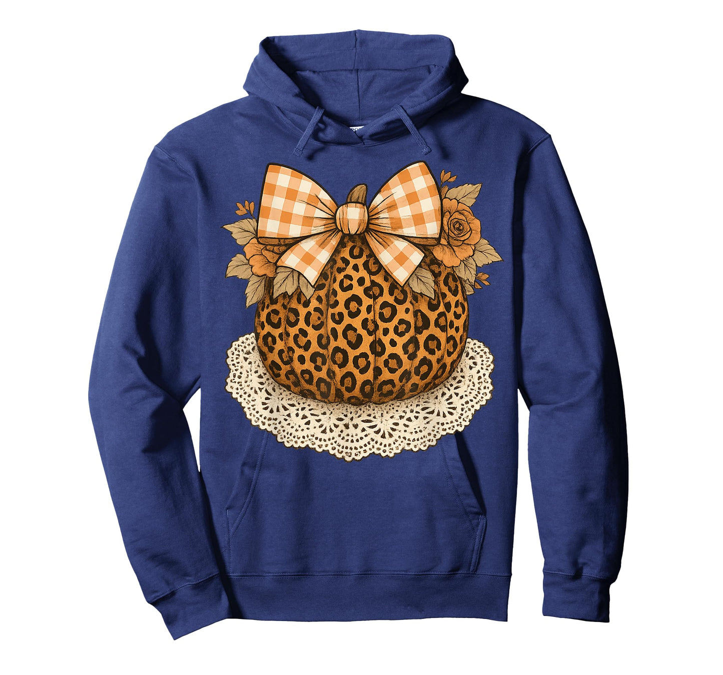 Pumpkin Leopard Thanksgiving Coquette Bow Autumn Fall Leaves T-Shirt