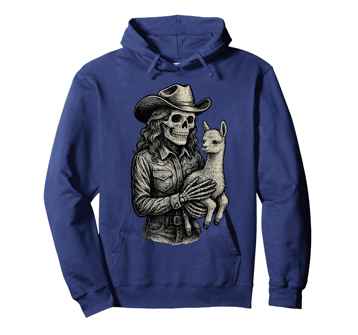 Skeleton Cowgirl Llama Cowboy Alt Goth Skull Western Gothic T-Shirt