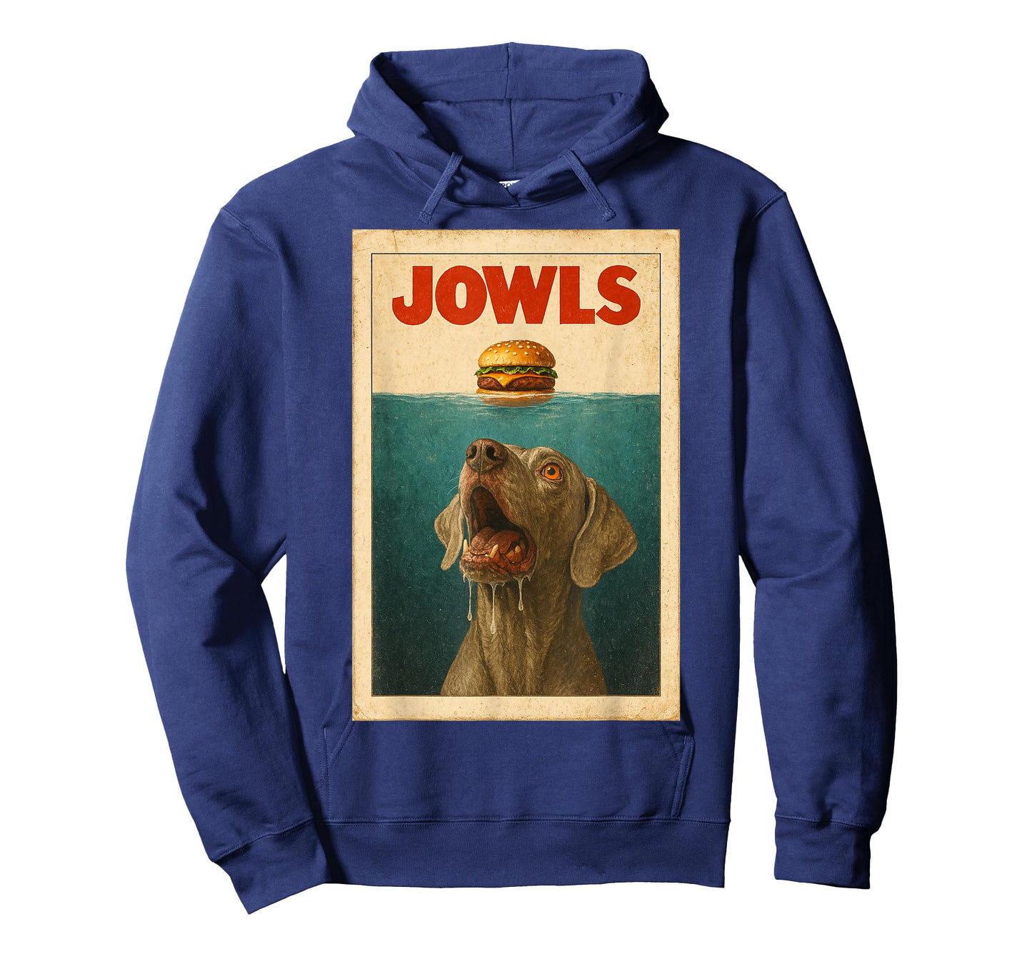 Funny Weimaraner Jowls Dog Burger Design T-Shirt