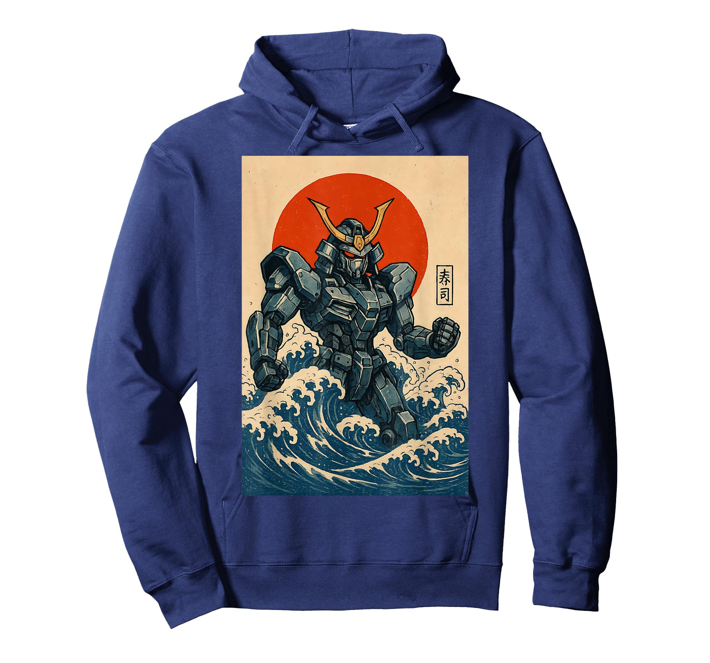 Futuristic Mech Robot with Japanese Armor Rising from T-Shirt
