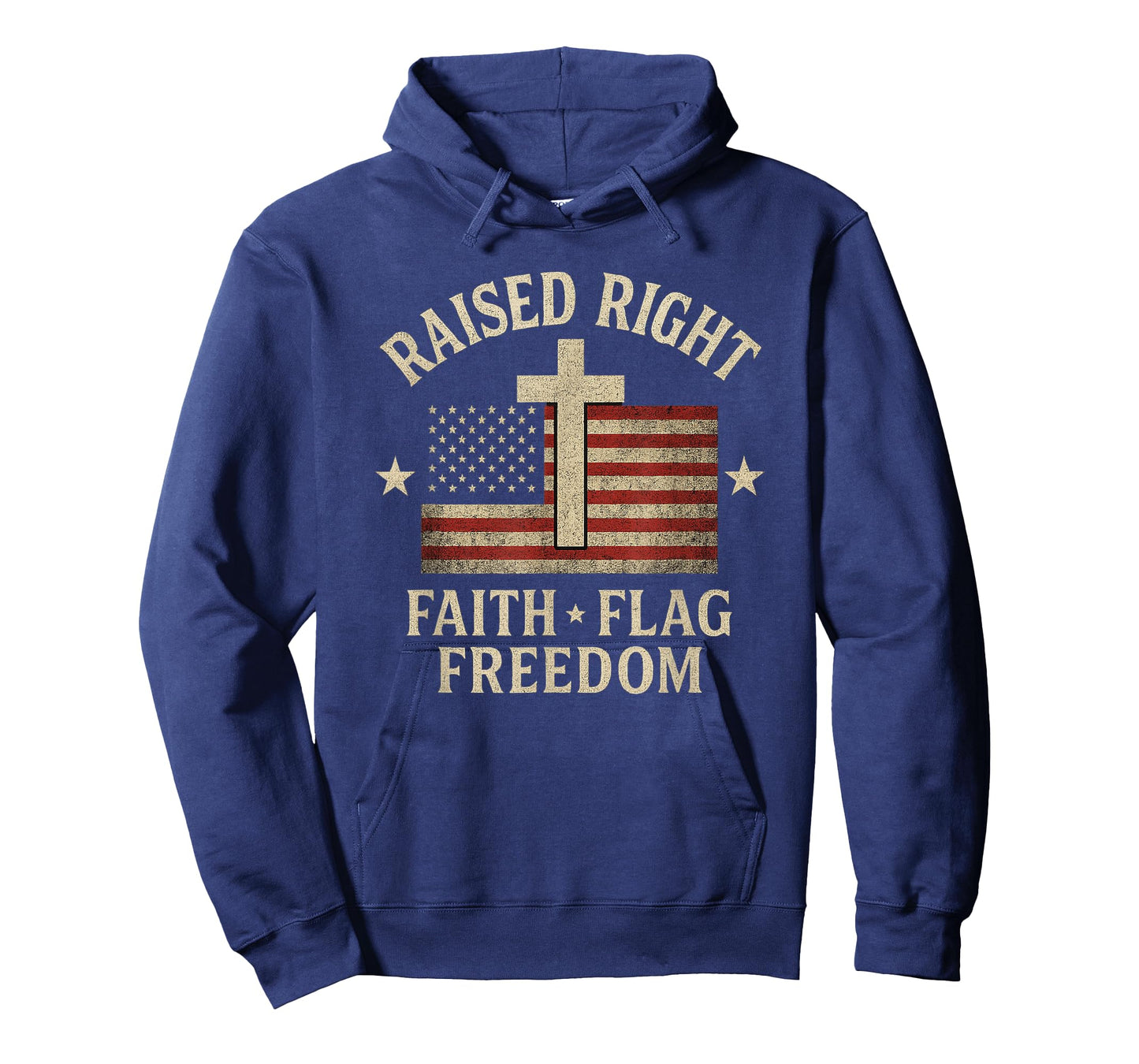 Raised Right Faith Flag Freedom USA Vintage T-Shirt