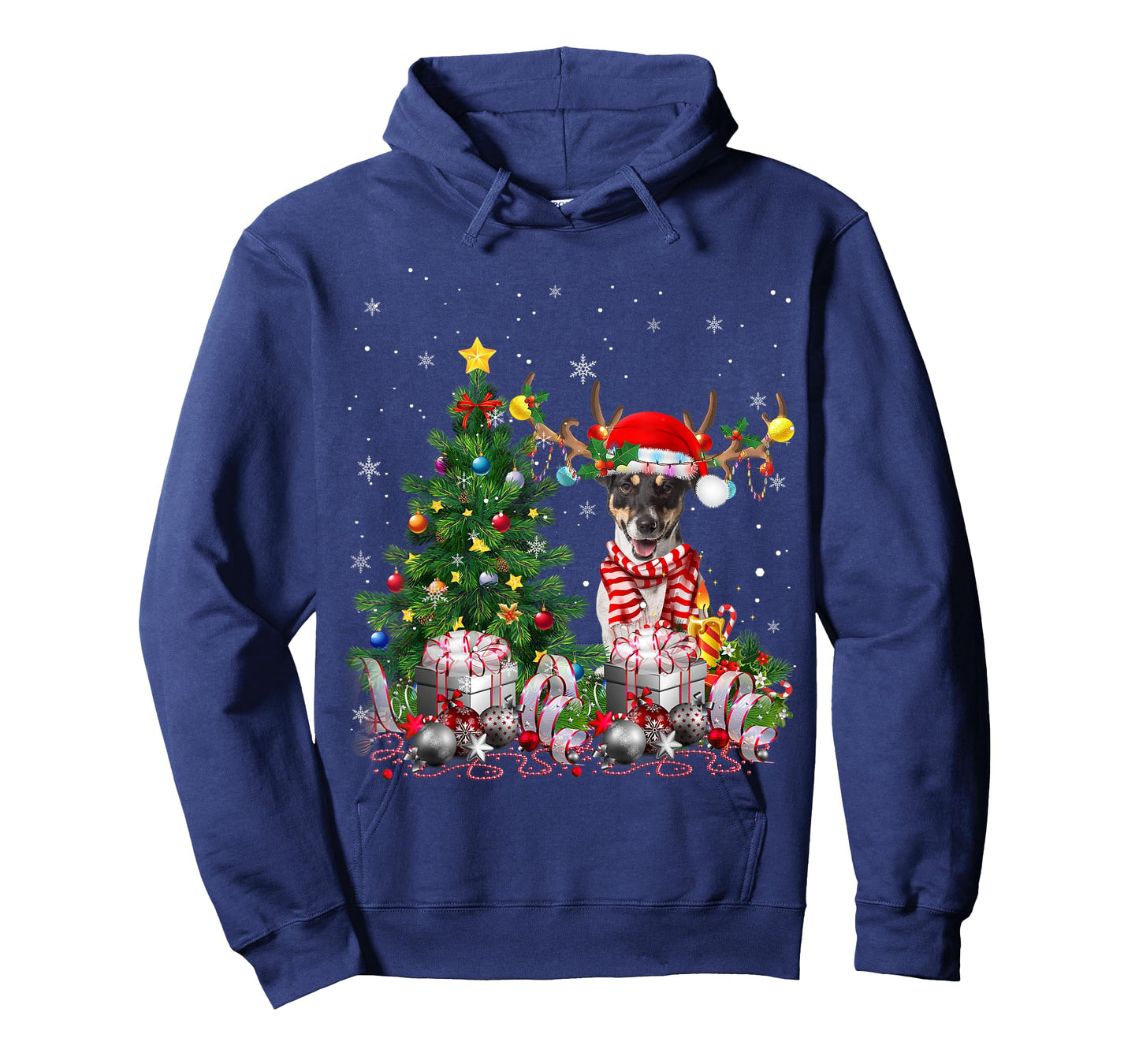 Jack Russell Terrier Christmas Tree Light Santa Pajamas Xmas T-Shirt