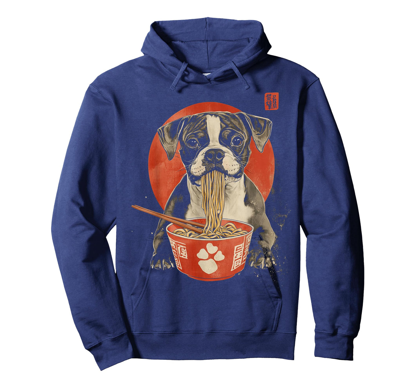 Japanese Art Boxer Dog Eating Ramen Noodles T-Shirt