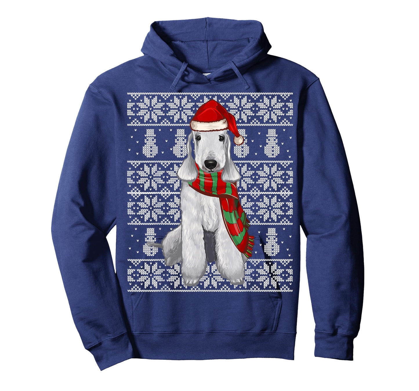 Santa Hat Xmas Bedlington Terrier Ugly Christmas T-Shirt