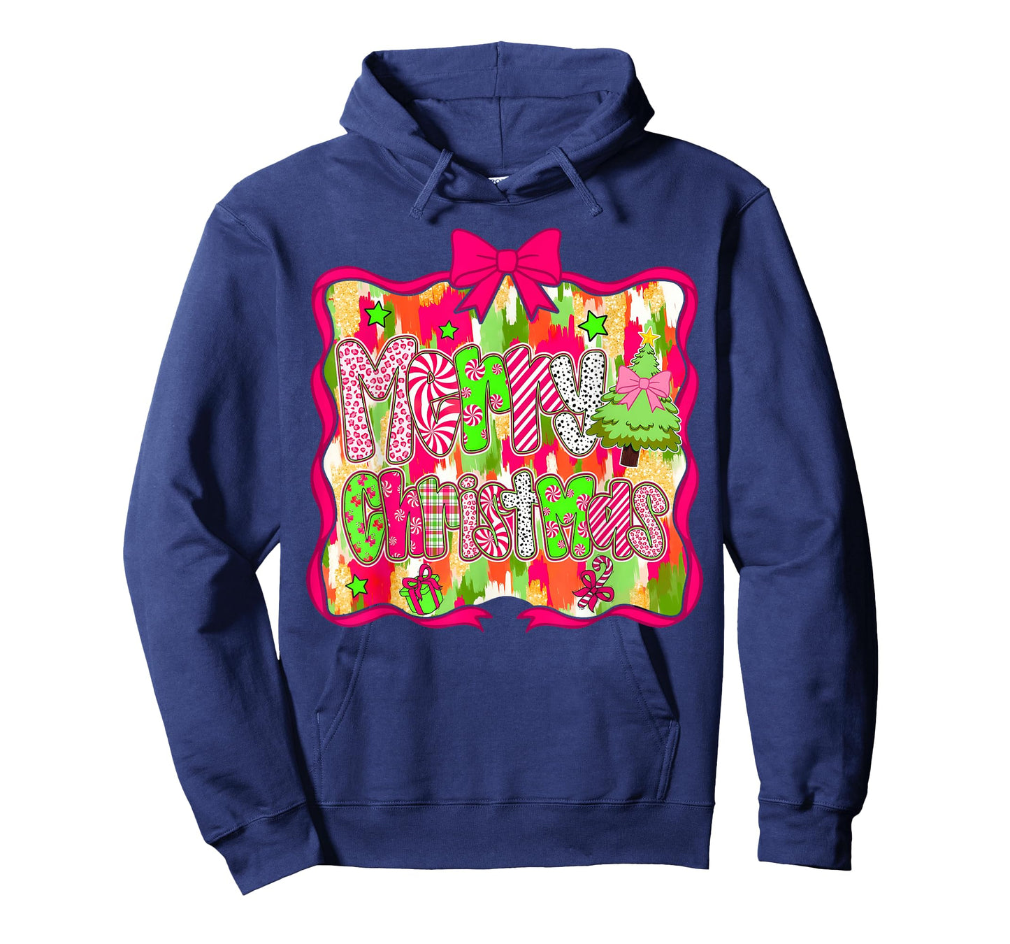 Merry Christmas Candy Coquette Bow Xmas Tree Family Girly T-Shirt