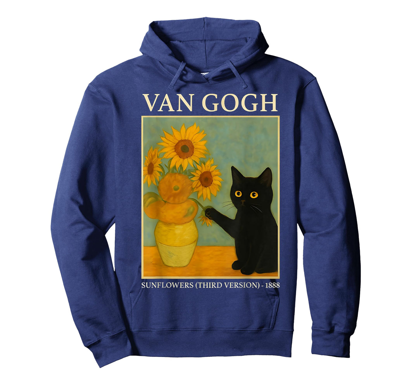 Funny Black Cat with Sunflowers Style T-Shirt