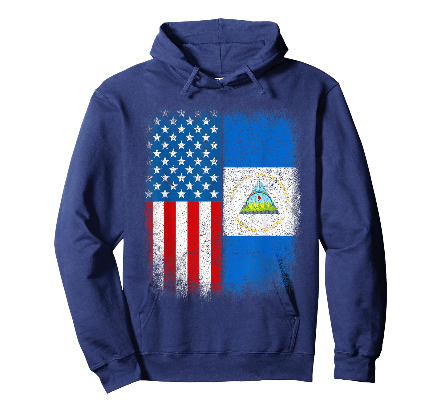 Vintage Half Nicaraguan American Flag Usa Nicaragua Country T-Shirt