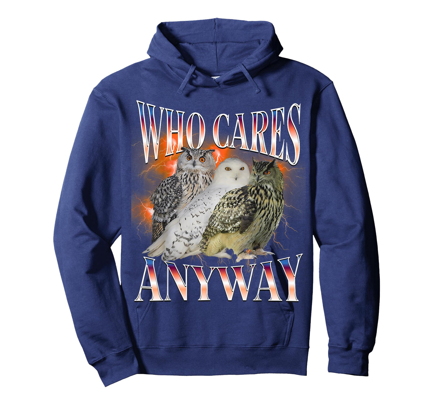 Bootleg Owl Design Merch Who Cares Anyway Quote T-Shirt
