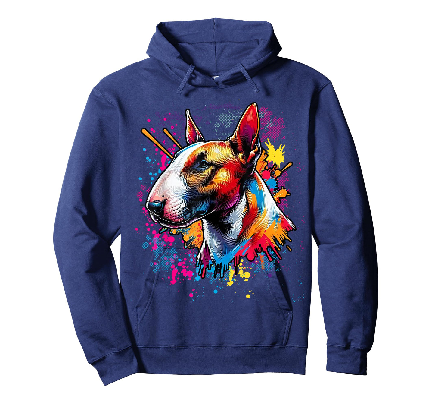 Bull Terrier Lovers Designs Unisex-Adults Bull Terrier Lovers Pop Art Funny Bull Terrier T-Shirt - Black - Small - Short Sleeve - Classic Fit - Pop Art Graphic T-Shirt