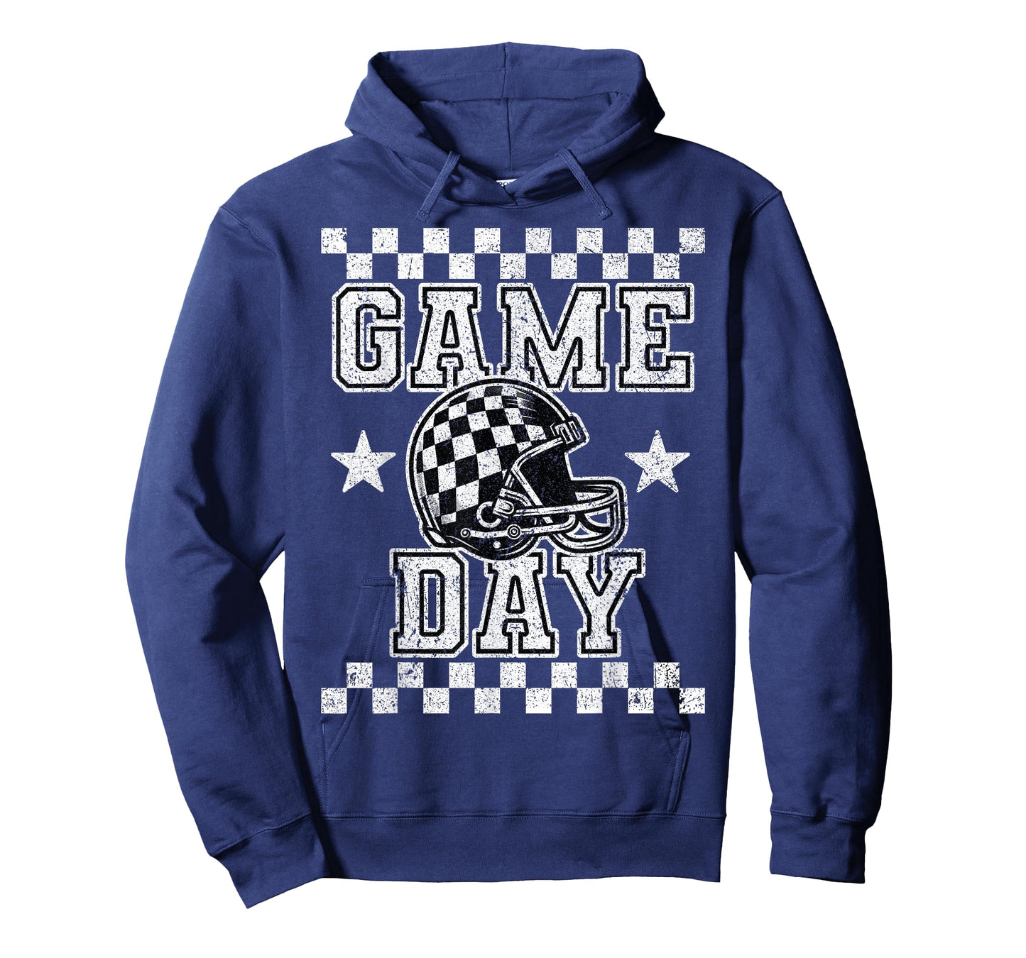 Retro Croquette Black White Checkered Football Game Day T-Shirt