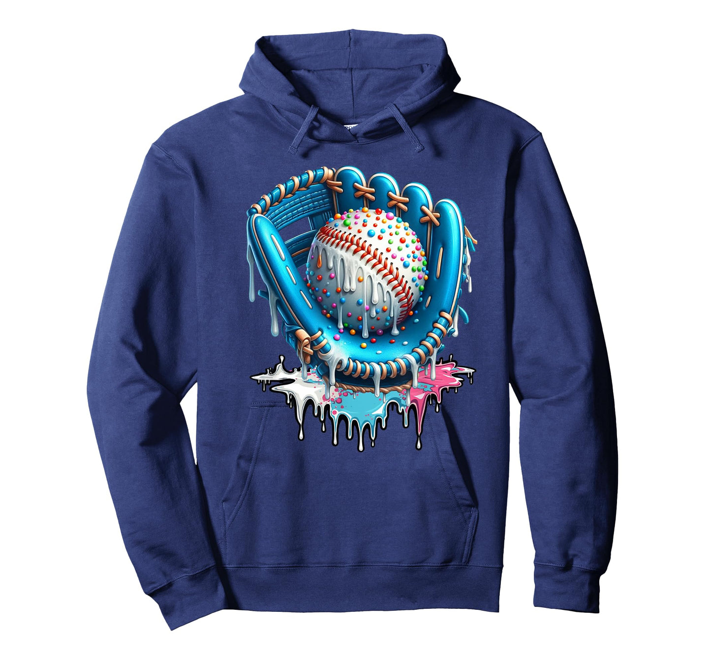 Baseball Ice Cream Drip Sprinkles Softball Glove T-Shirt