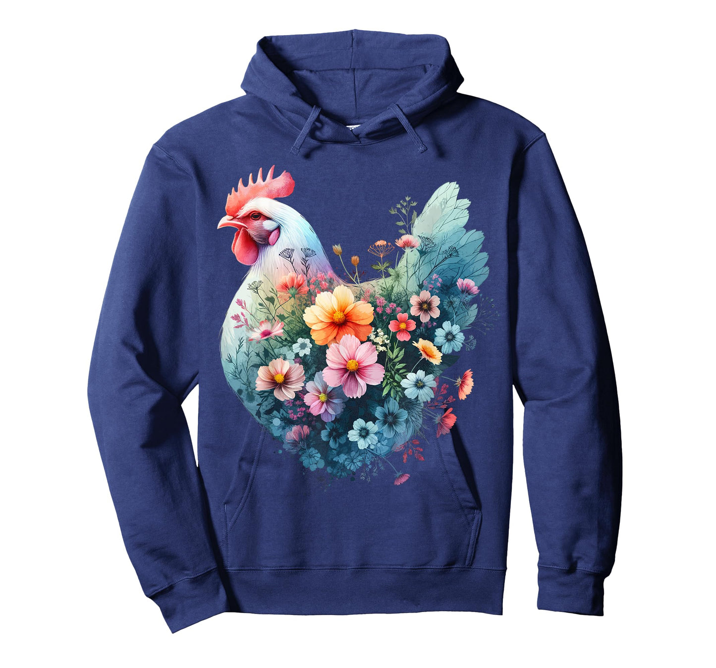 Chicken Floral Art Graphic Women Farm Chicken Lover Colorful T-Shirt