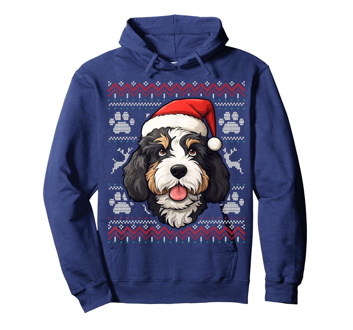Bernedoodle Santa Hat Christmas Funny Dog Mom Dad T-Shirt