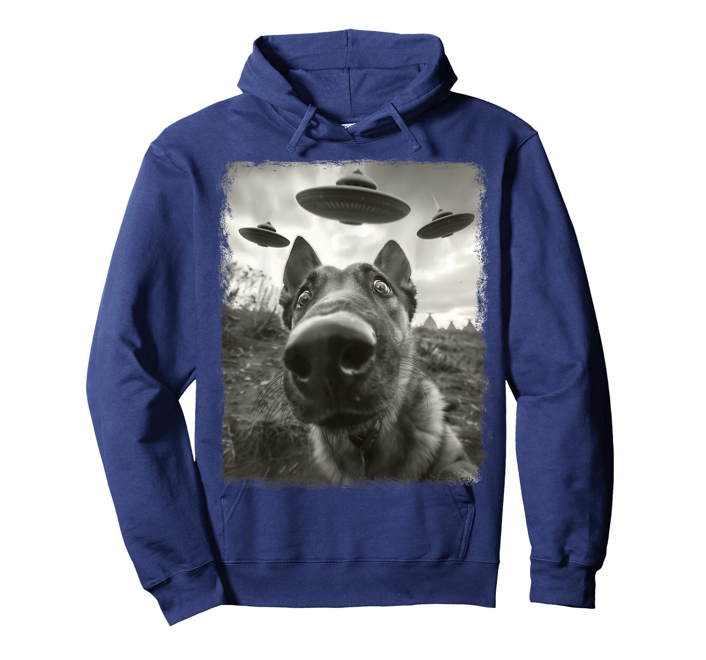 German Shepherd Dog UFO Alien Extraterrestrial Selfie T-Shirt