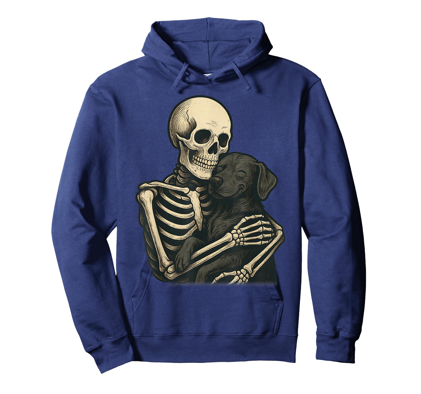 Skeleton Hugging Dog Labrador Retriever Funny Halloween T-Shirt
