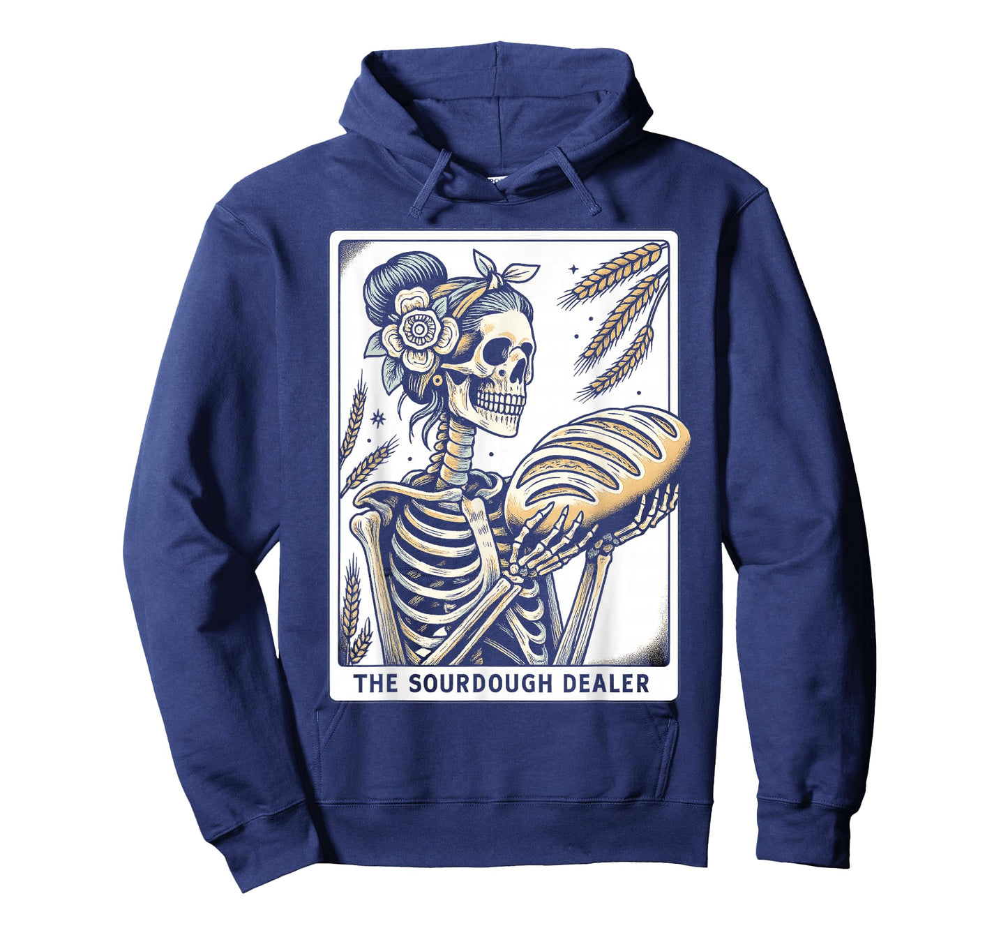 Sourdough Bread Skeleton Tarot Card Homemaker Baking Art T-Shirt
