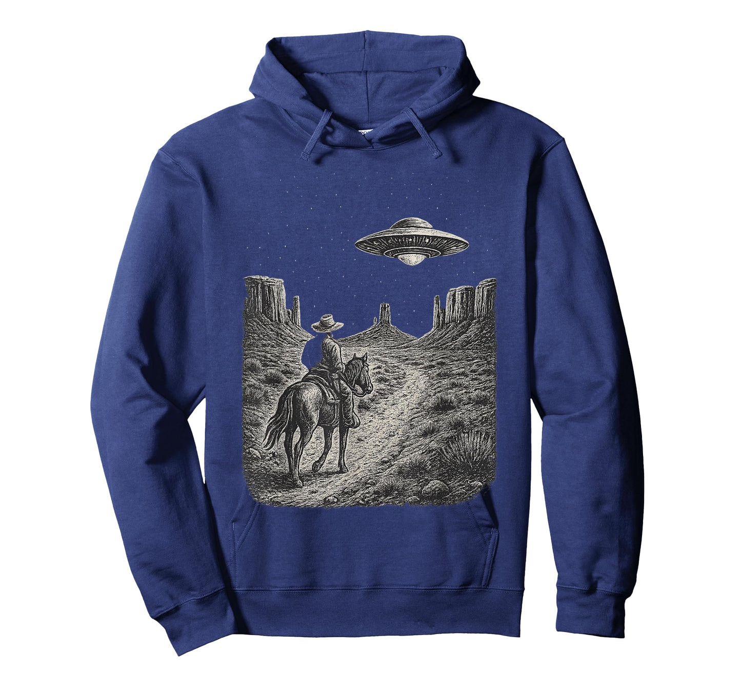 Vintage Western UFO Cowboy Alien Encounter Retro Country T-Shirt