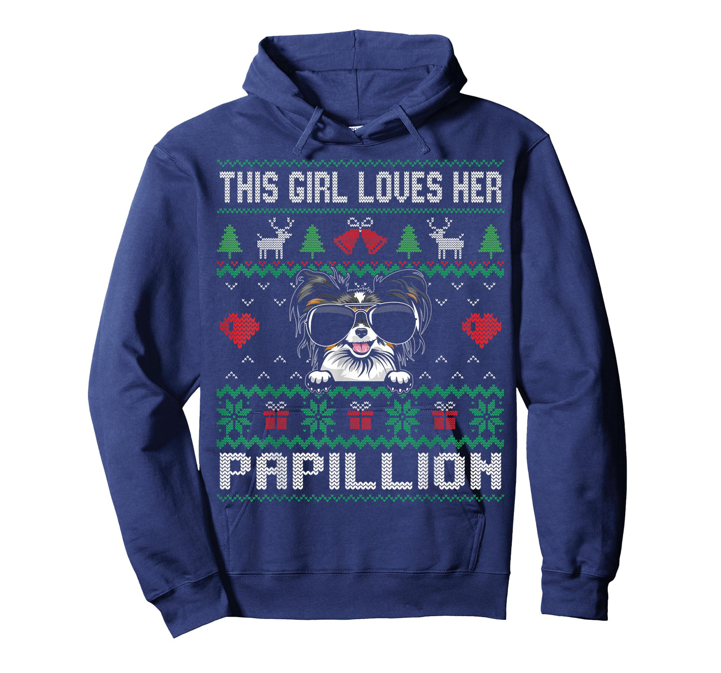 Papillion Girl Cool Ugly Christmas for Dog Mom T-Shirt