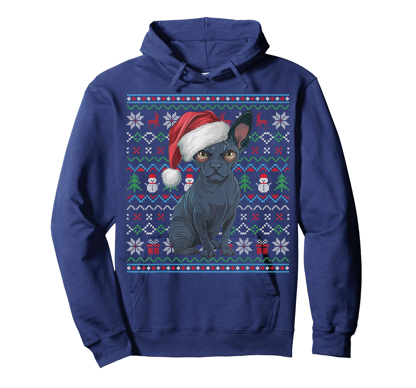 Ugly Sphynx Dog Lovers Xmas Sweater Santa Christmas T-Shirt