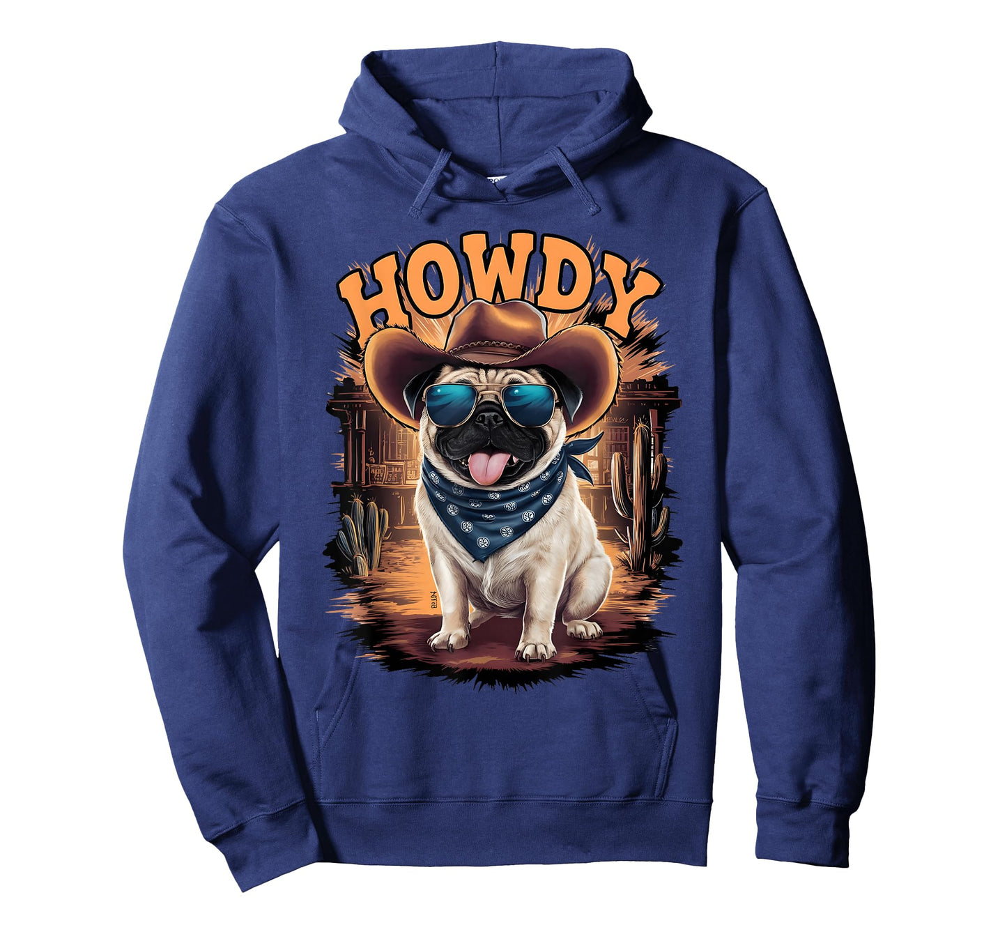 Pug Funny Cowboy Cowgirl Western Country Animal T-Shirt