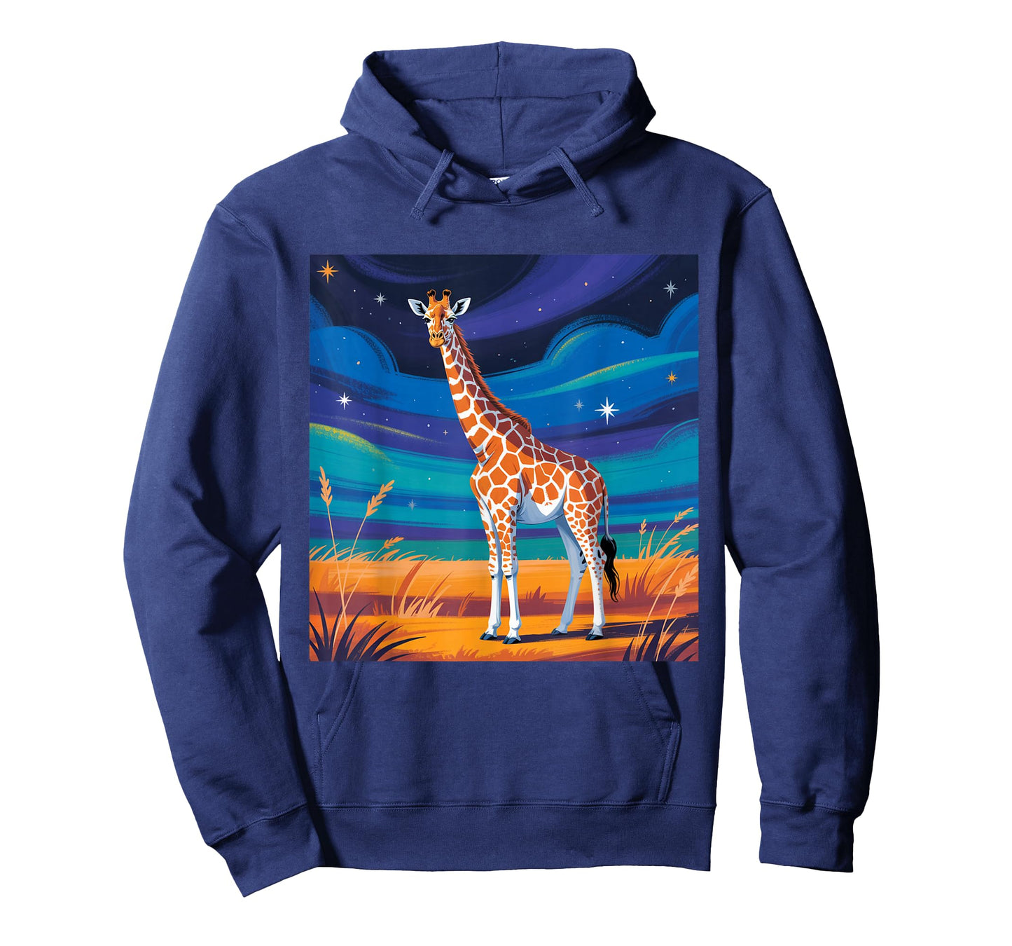 Giraffe Under Starry Twilight Sky, Safari Wildlife T-Shirt