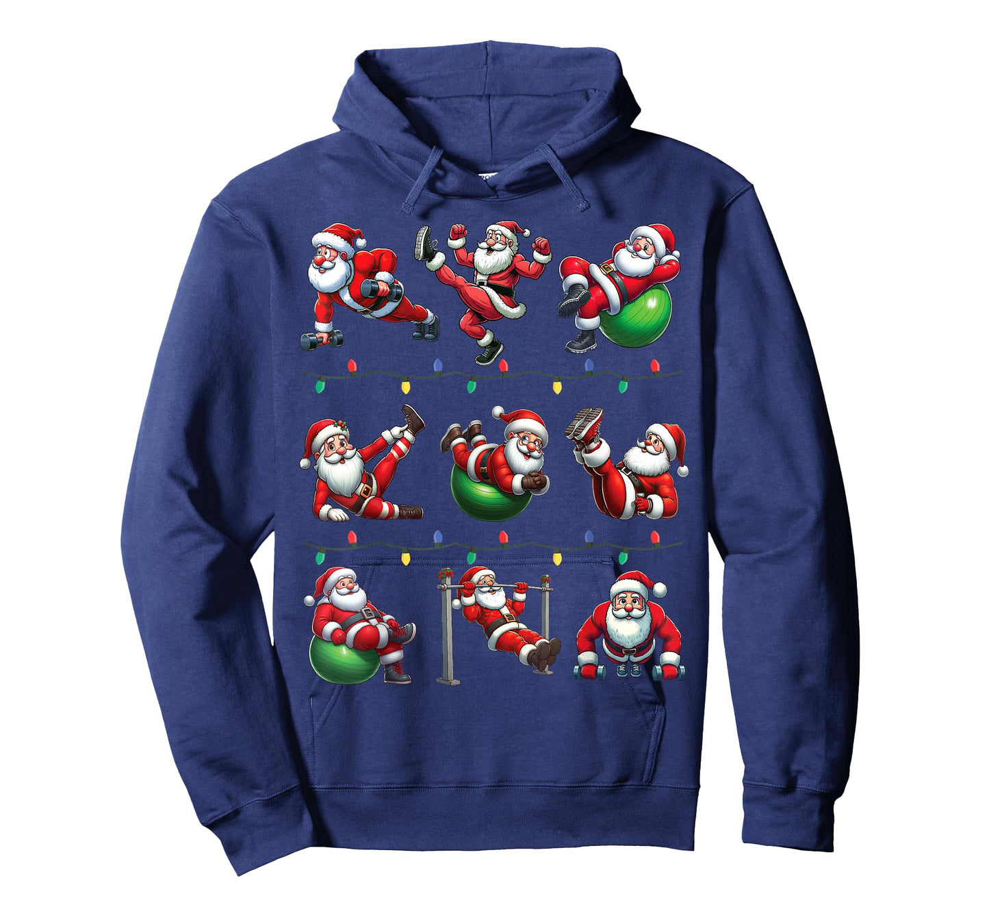 Santa Fitness Collection Gym Workout Weightlifting Christmas T-Shirt