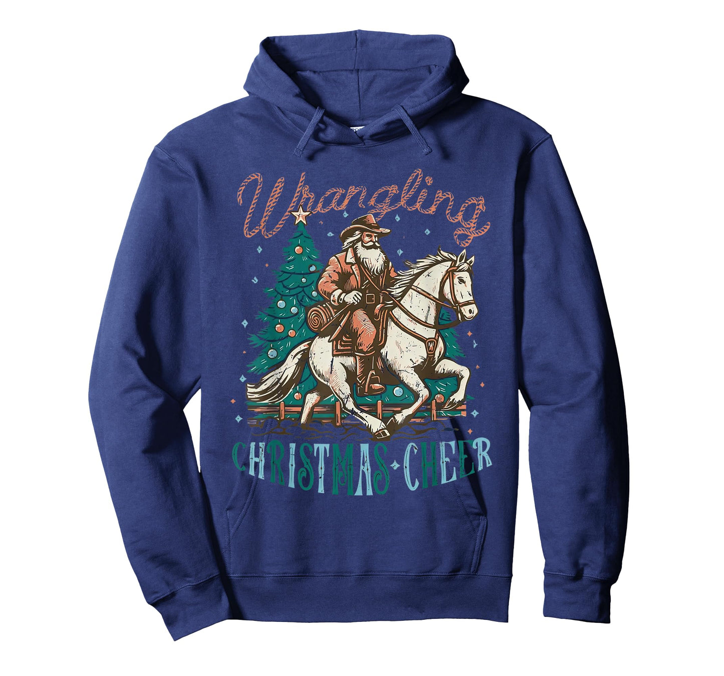 Western Christmas Wrangling Christmas Cheer Cowboy Santa T-Shirt