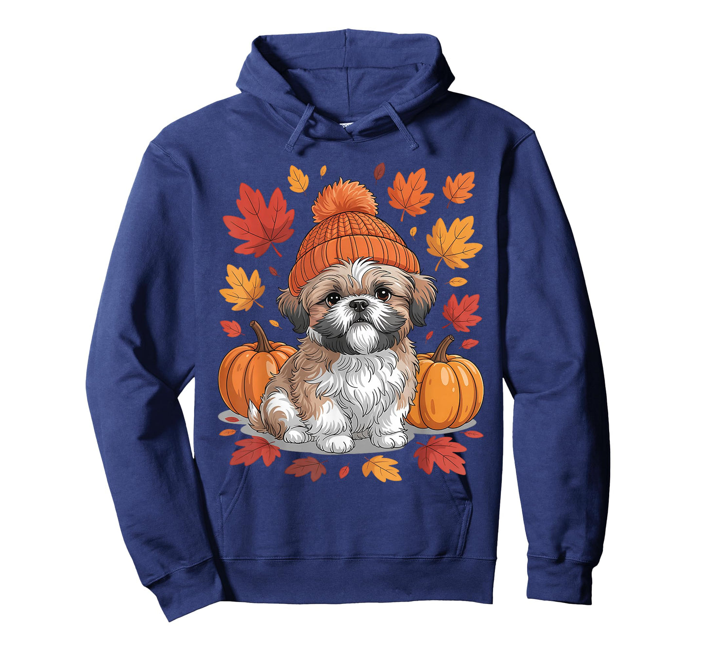 Funny Shih Tzu Fall Scarf Autumn Leaves Dog Lovers T-Shirt