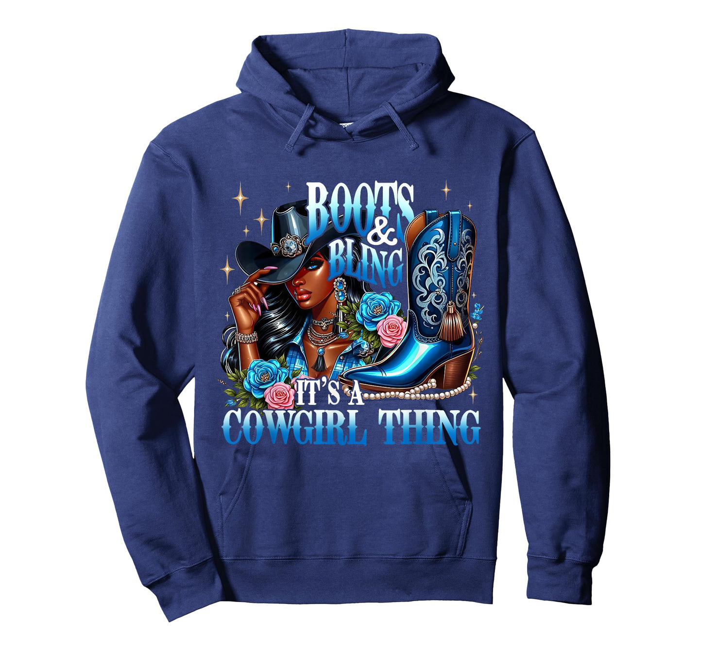 Boots & Bling It's A Cowgirl Thing Black Cowgirl Melanin T-Shirt