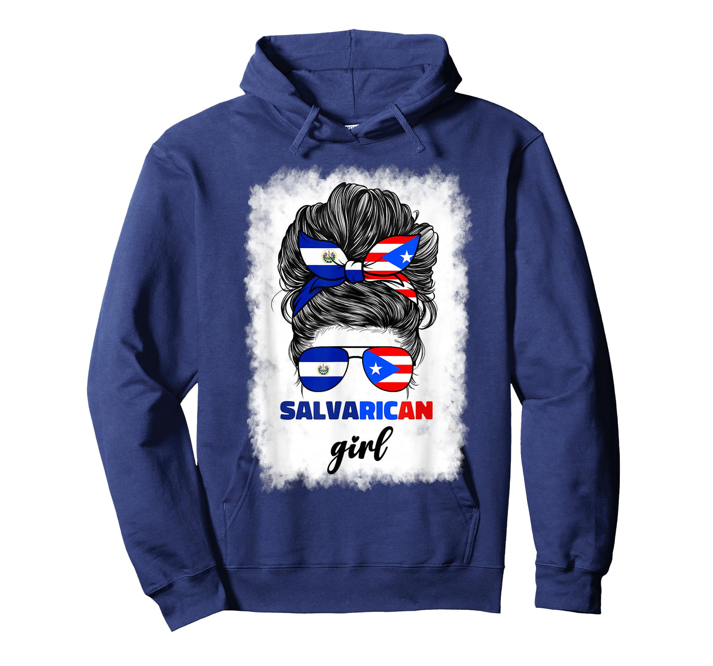 Half Salvadorian And Puerto Rican Rico El Salvador Flag Gril T-Shirt