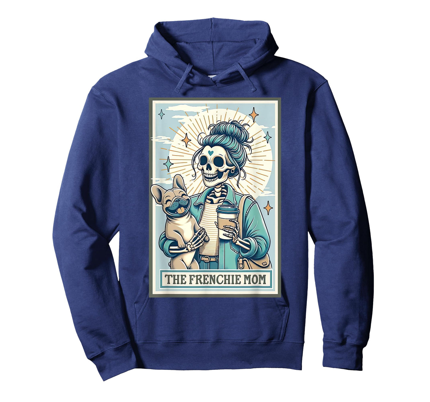 Frenchie Mom Skeleton Tarot Card French Bulldog Mom T-Shirt