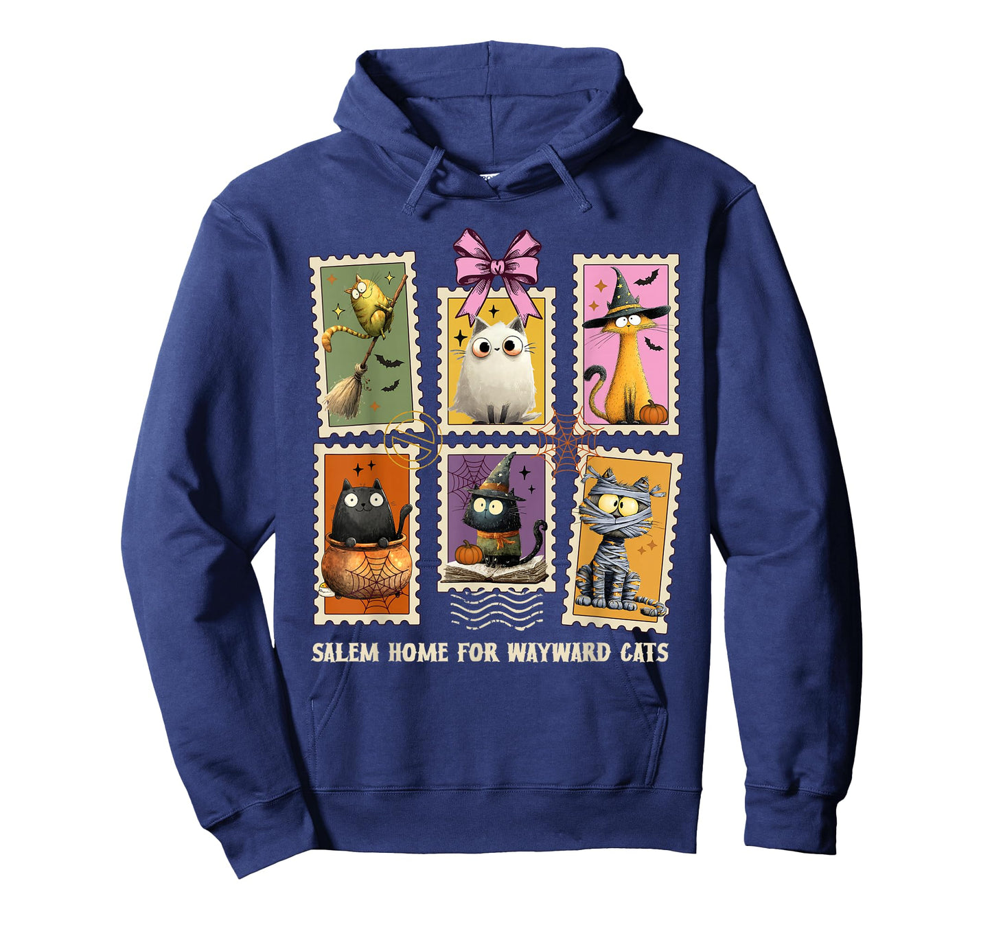 Funny Witch Salem Black Cats 1692 Halloween Postage Stamp T-Shirt