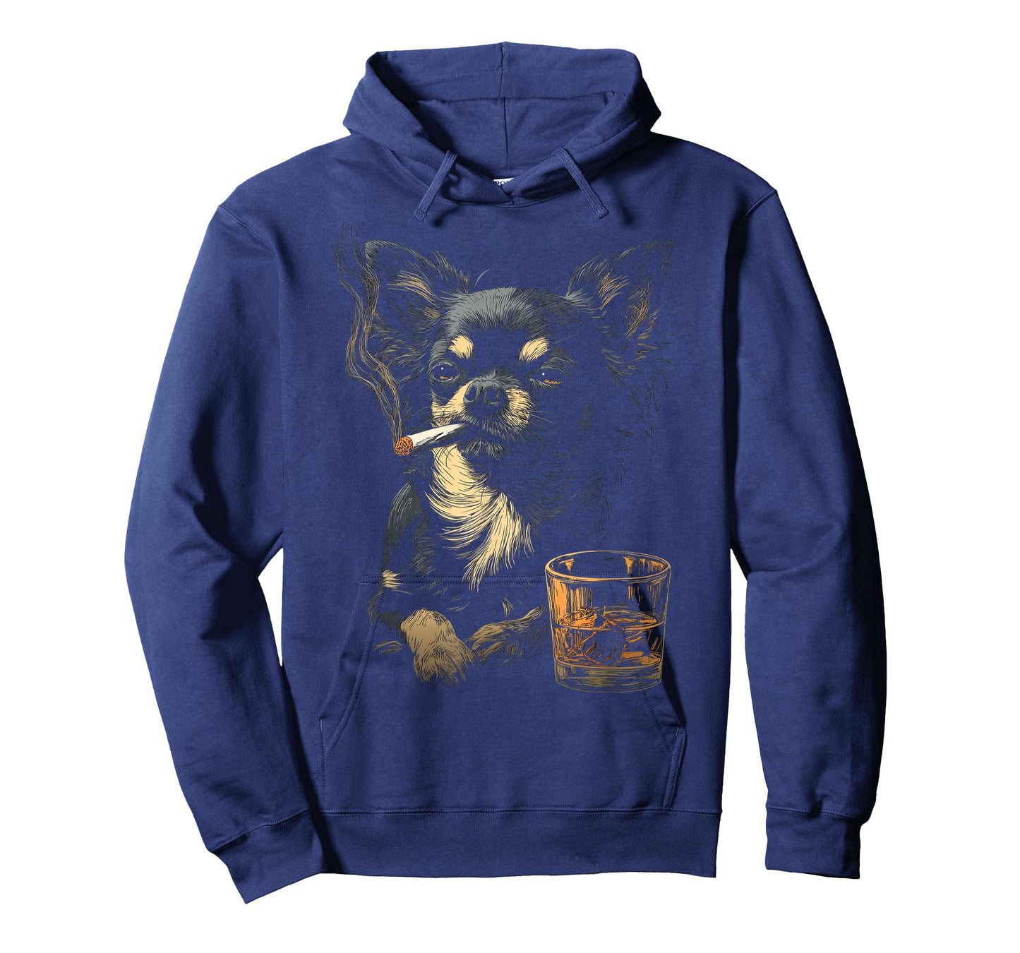 Chihuahua Smoking Cigarette Whisky Lover Funny Dog T-Shirt