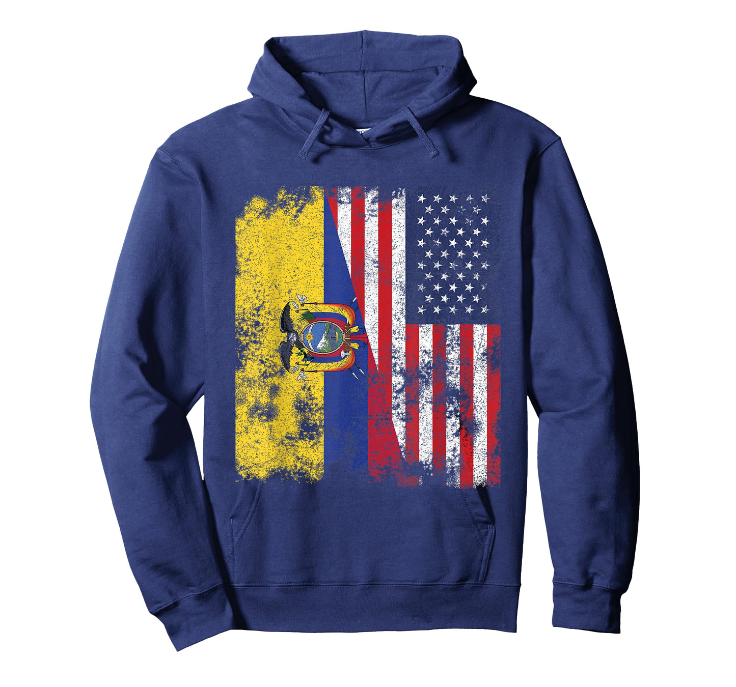Ecuador USA Flag Distressed - Half American Women Kids Men T-Shirt