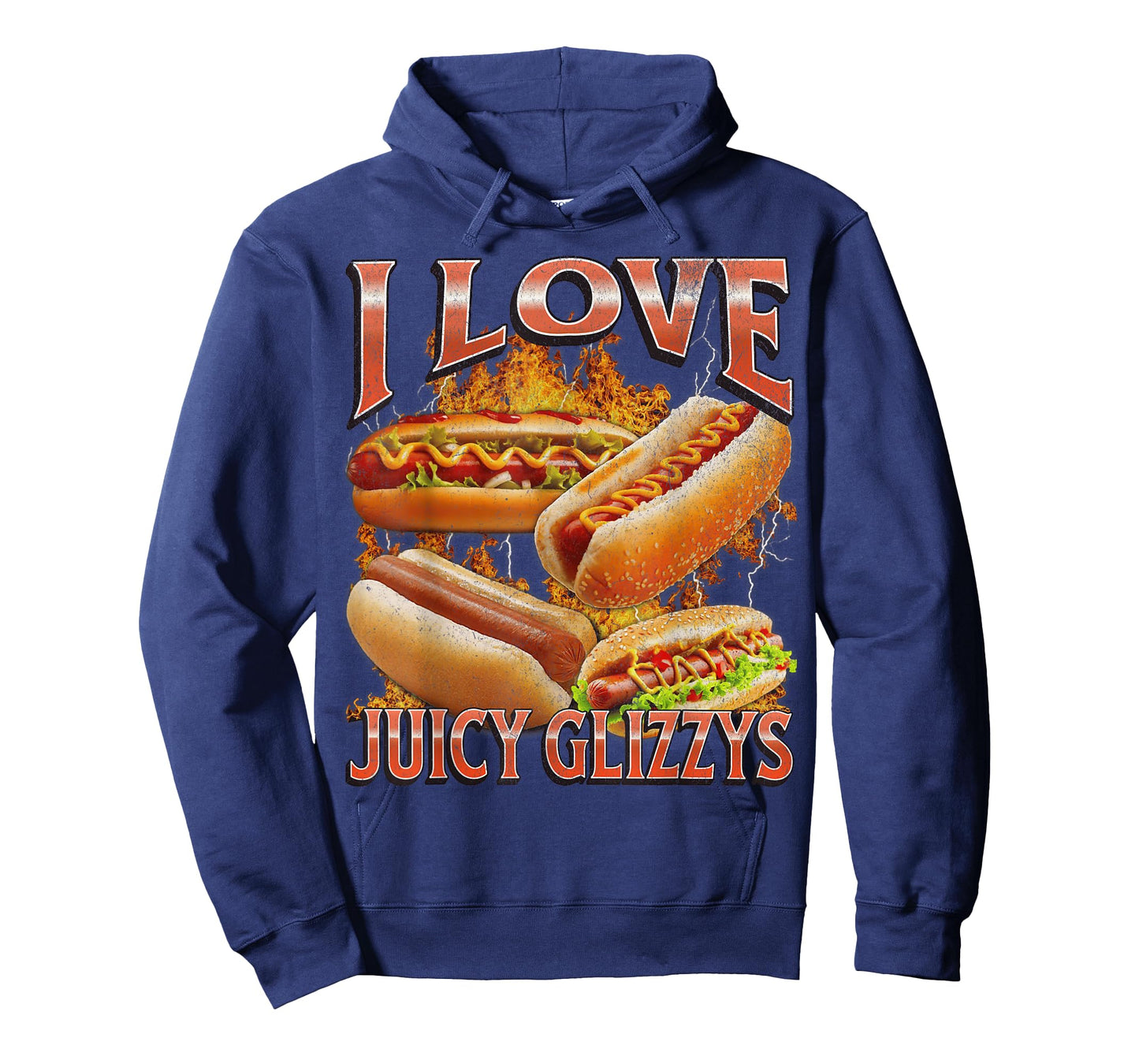 I Love Glizzys Funny Wiener Hot Dogs Meme Bootleg Graphic T-Shirt
